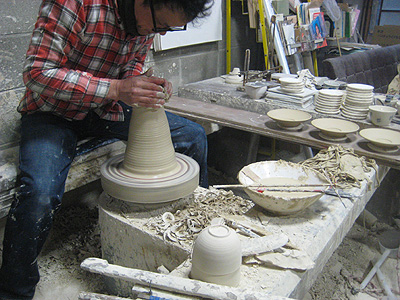 作家工房にて製作風景